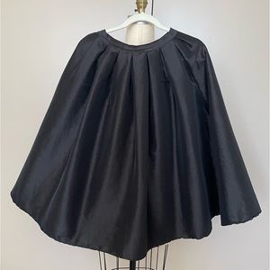 Black Satin Finish Wide Mid Skirt